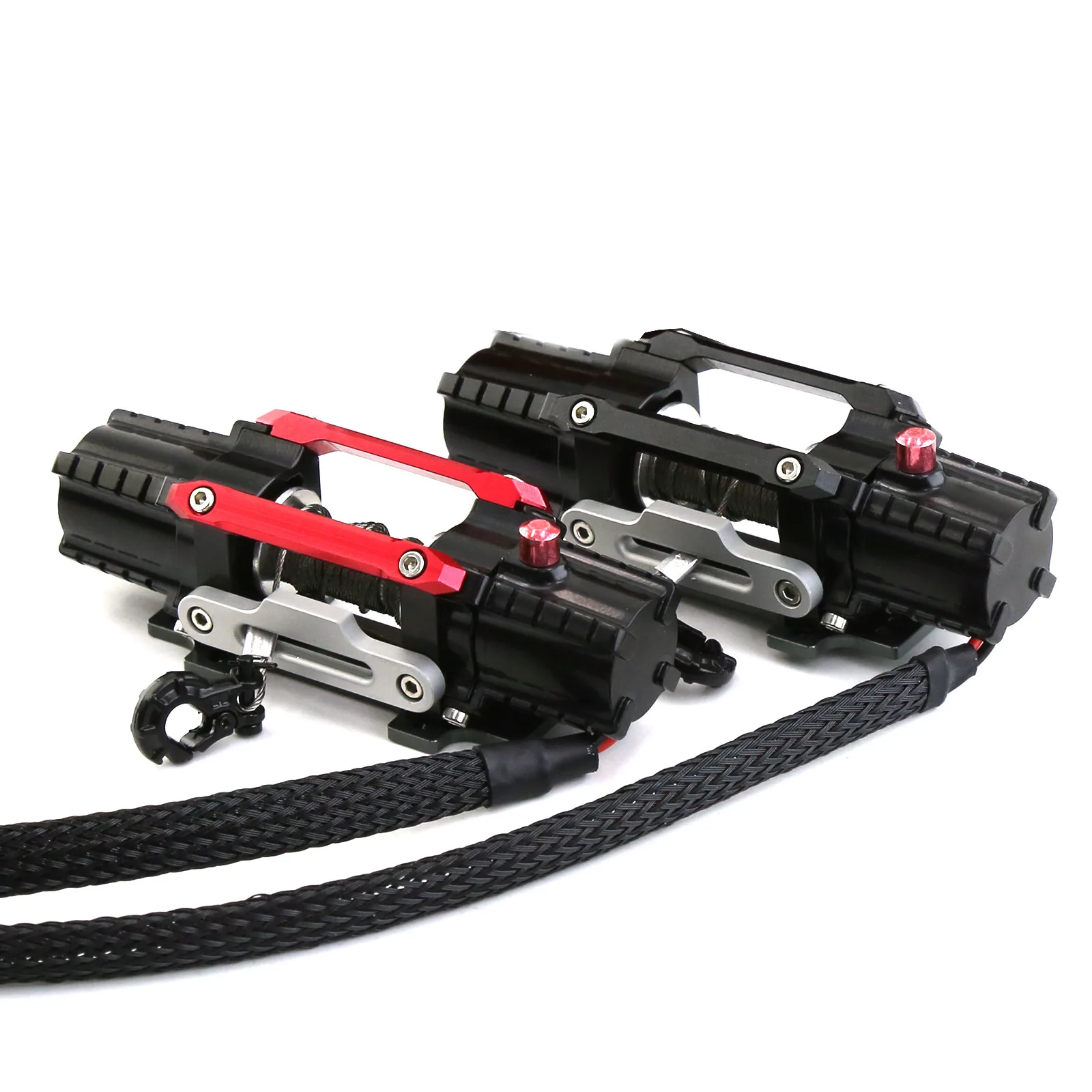 1 Pz Dual Motor Metal Verricello Simulato Per 1/8 1/10 Rc Crawler Car Axial Scx10 Trx4 Rc4Wd D90 Km2 Redcat Yk4082 Parti Di Aggiornamento