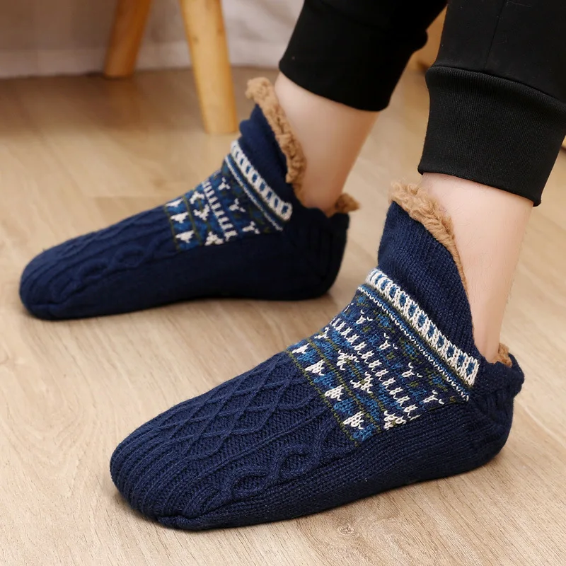 Men's Winter Snow Socks Thicken Warm Home Bedroom Socks Slippers Man Non-Slip Foot Warmer Carpet knitted Socks Calcetines Hombre men s plus thicken cotton sock winter warm bedroom shoes comfortable sleep socks home non slip stocking holiday boy gifts new