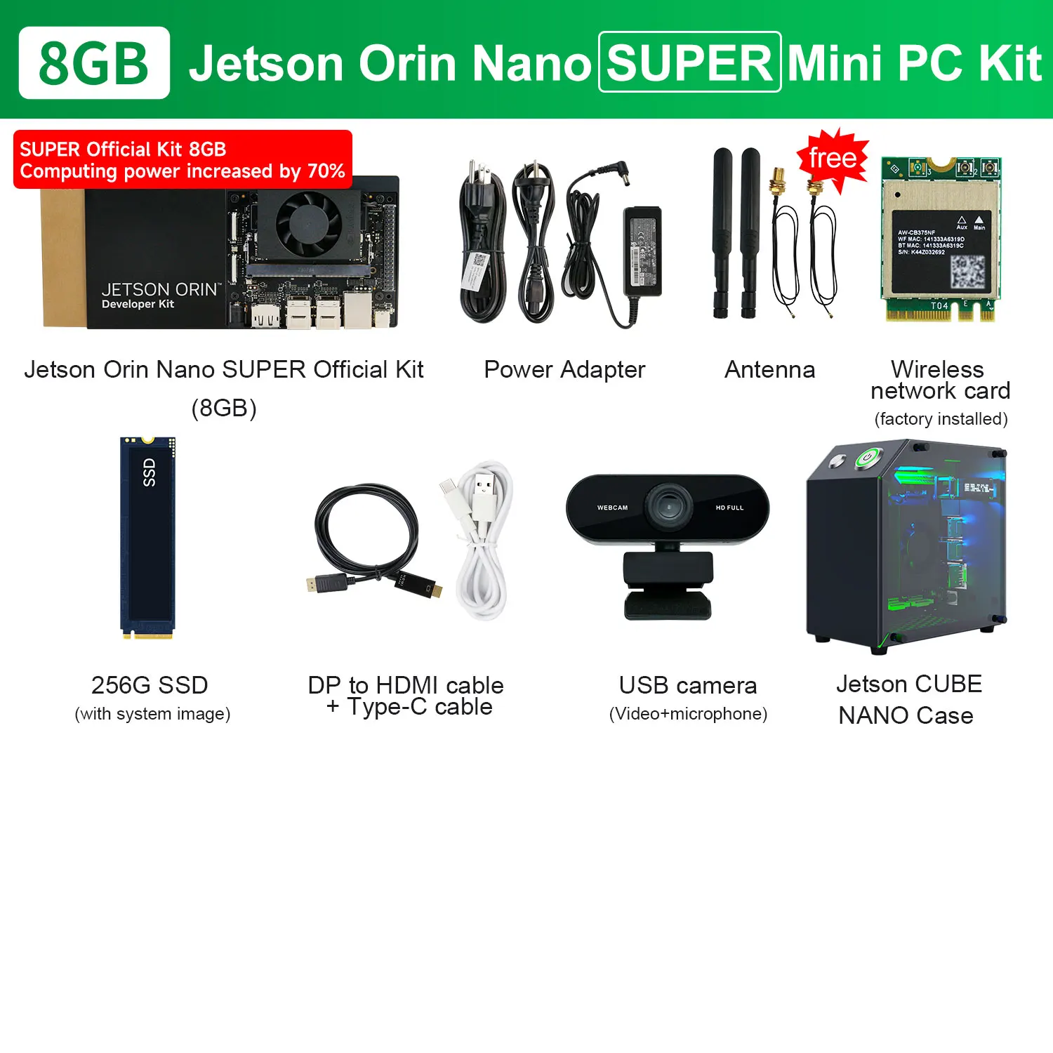 Jetson Orin NANO SUPER 開発者キット、公式コアモジュールベース