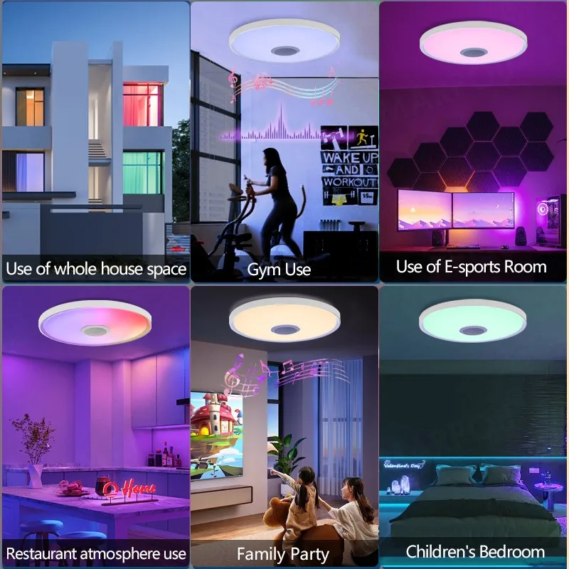 รูปสินค้า ไฟเพดานปรับแสงสีได้ พร้อมรีโมท 47W