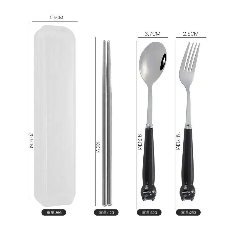 Portable Cartoon Tableware Reusable Flatware Silverware Include Fork Spoon for Children cutlery set picnic cutlery set picnic tableware camping cutlery set