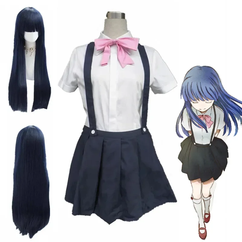 

Anime Higurashi no Naku Koro ni Rika Furude Cosplay Costume Girls Cosplay Uniform Wigs For Women Girls Halloween Party