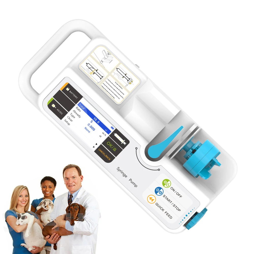 Veterinary Syringe Pump Rechargable battery veterinary Use Monitor Infusion pump