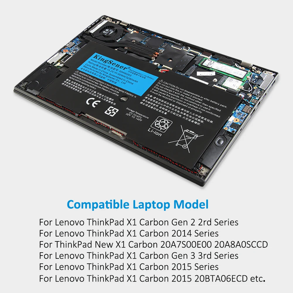 Kingsener 00hw003 Sb10f46440 45n1700 Bateria do Portátil para Lenovo Thinkpad x1 Carbono Gen3 2023 x1 Carbono 2014 Gen2 00hw002 45n1702 - Imagem 4