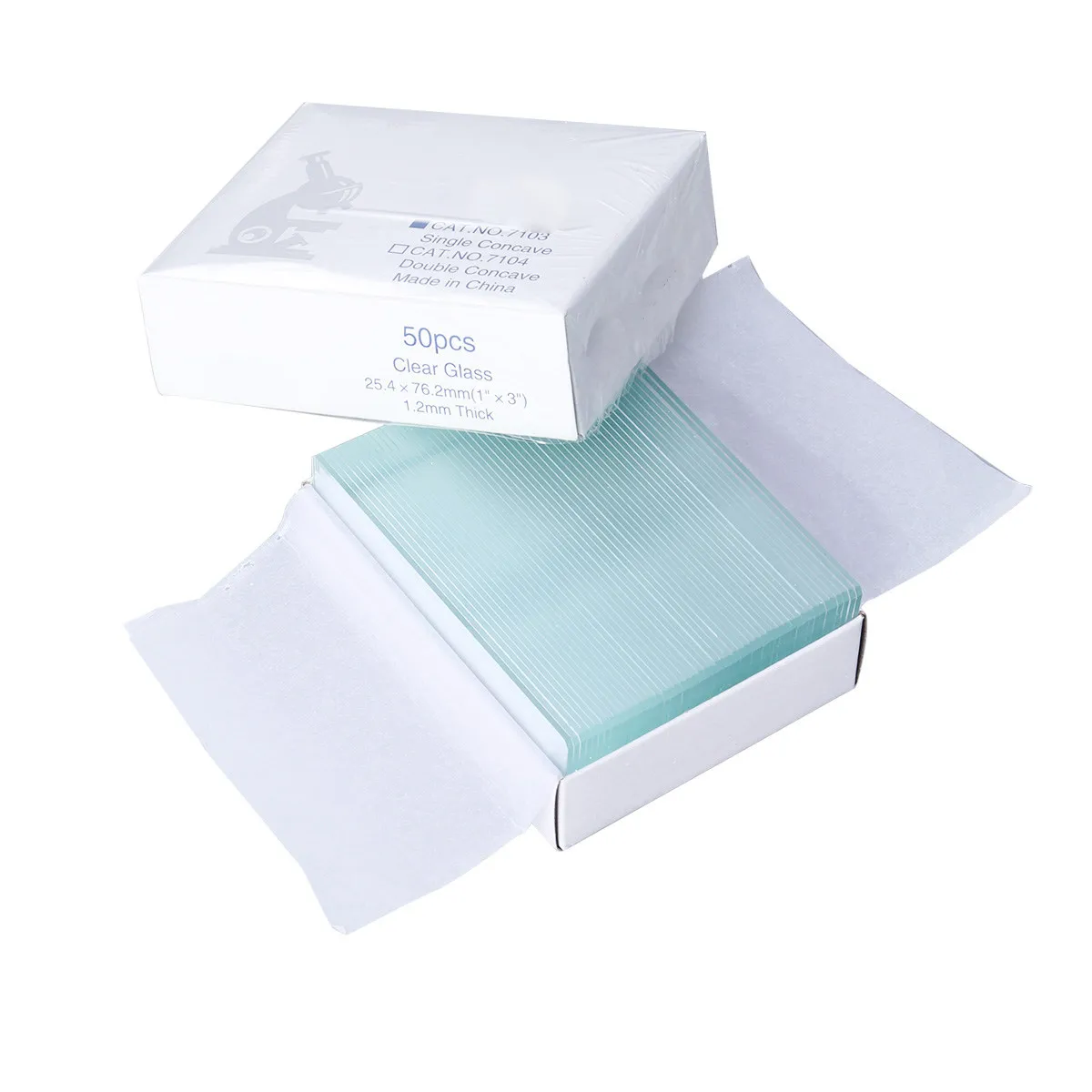 50Pcs 현미경 유리 슬라이드 정밀 광택 처리된 가장자리 생물 과학 교육 연구 실험실 실험 표본 세트