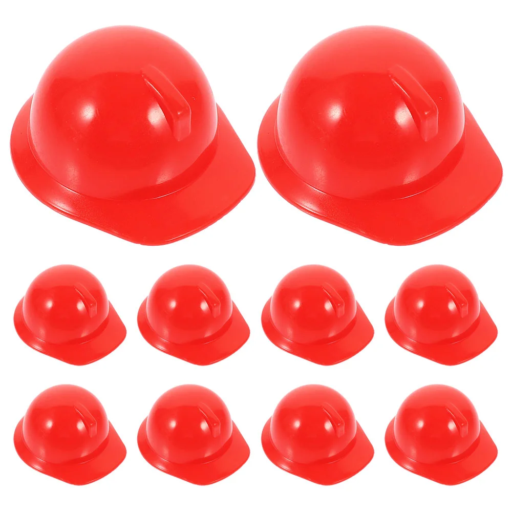 

1:12 Miniature Safety Model Plastic Mini Construction Hat Pet Doll Dress Up Dollhouse Accessories
