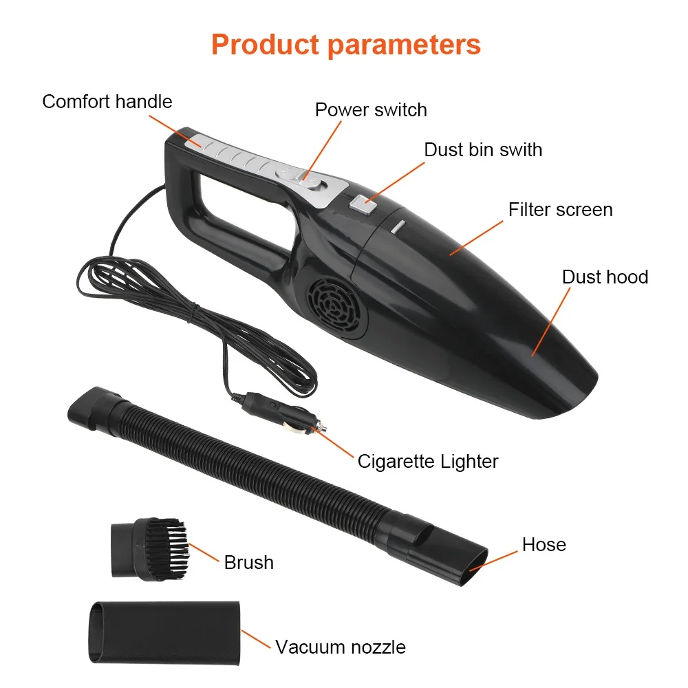 Portable Dual-Use Handheld Car Vacuum Cleaner - Wet & Dry High-Suction Compact Design