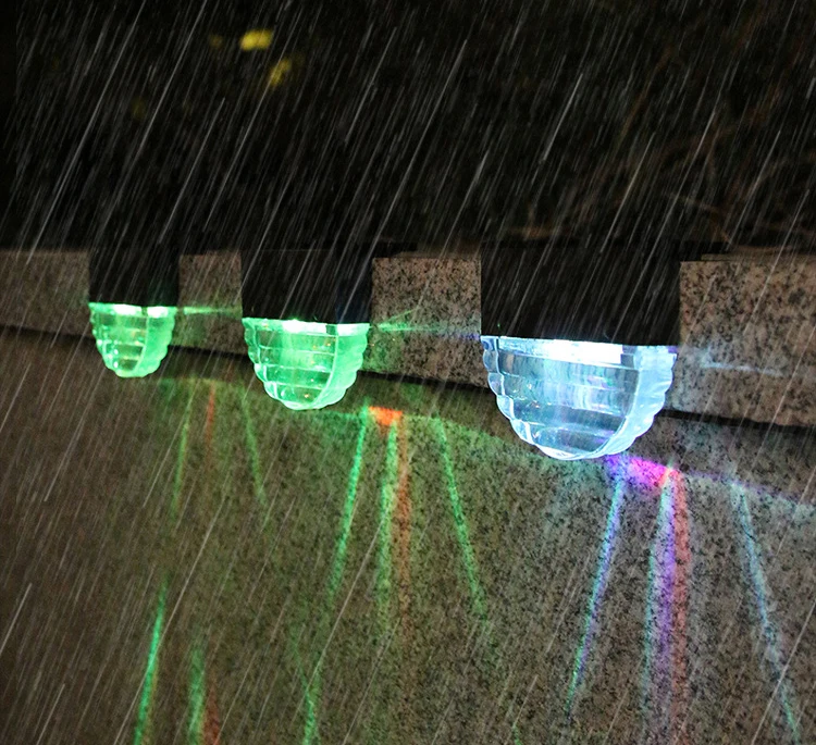 Waterproof New RGB LED Solar Light Step Fence Light