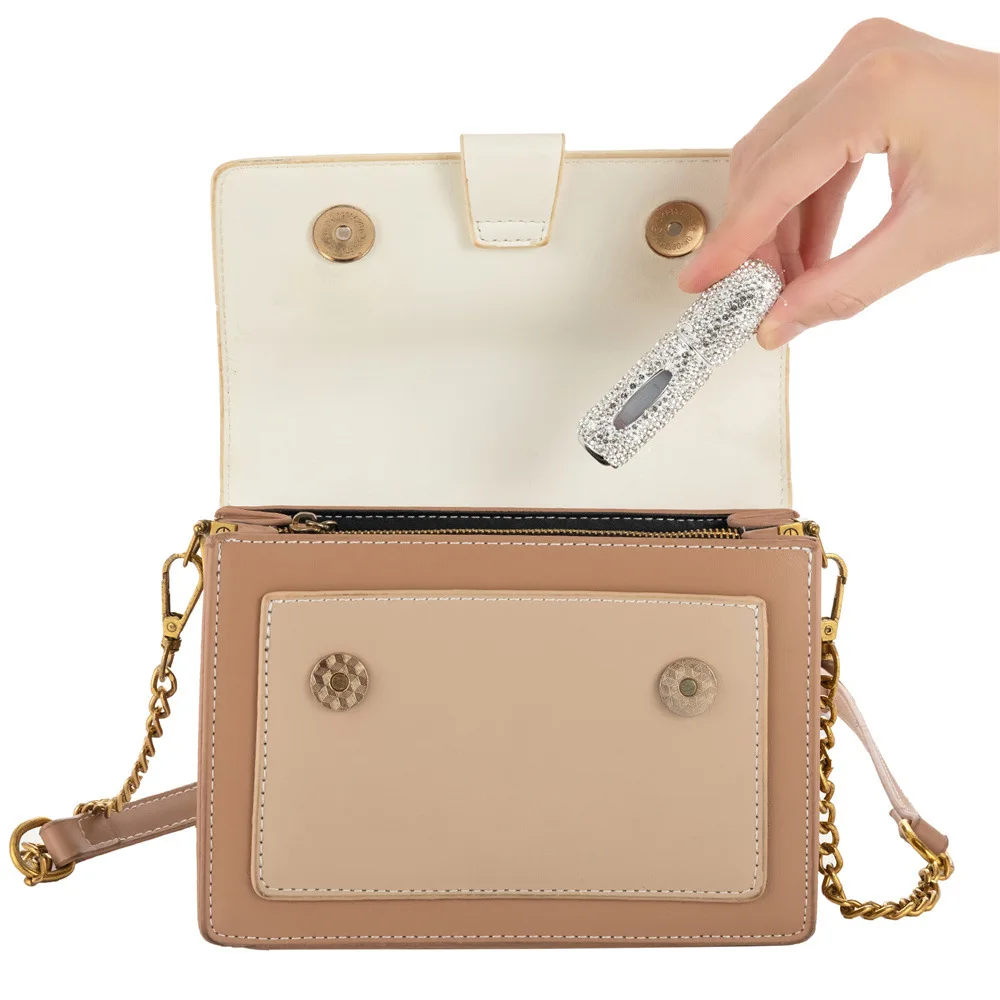 Bling Spray Bottle Rhinestone Perfume Travel Refillable Perfume Atomizer Bottle 5ml Portable Mini Perfume Spray Dispensers Gift