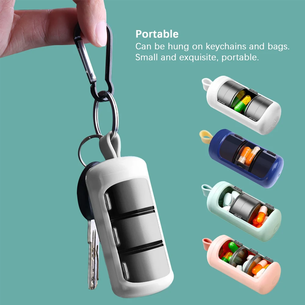 Compact BPA-Free Pill Organizer - Daily 3-Compartment Travel Case
