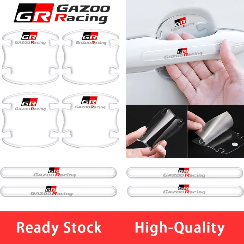 

Car Door Handle Sticker Inner Door Bowl Transparent Anti scratch Sticker For Toyota GR Sport Corolla Prius Camry CHR RAV4 Altis