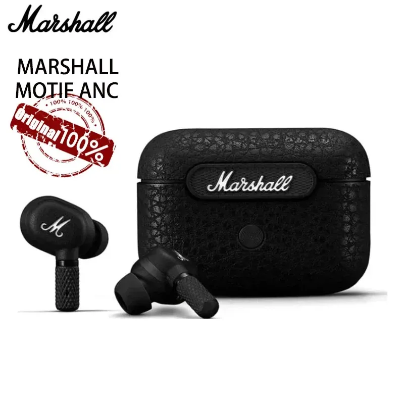100% 오리지널 Marshall MOTIF ANC 트루 블루투스 5.2 헤드폰, 액티브 노이즈 캔슬링 이어폰, 인이어 이어버드, 방수 헤드셋 