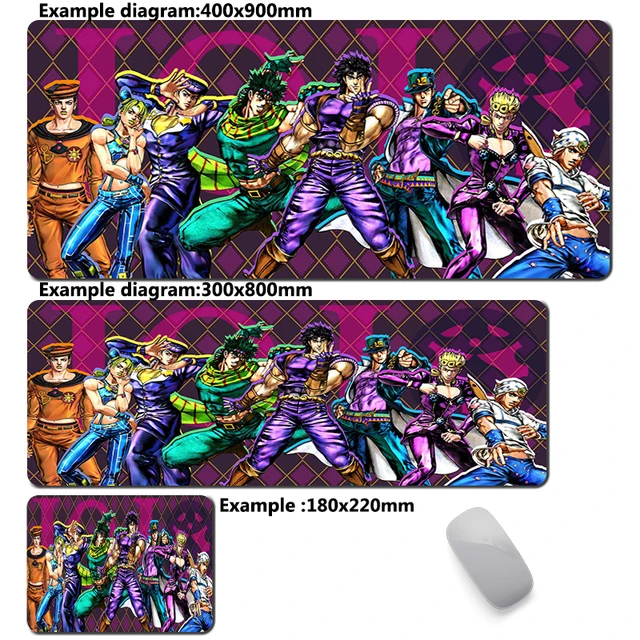 Jojo Bizarre Adventure Mouse Pad Gaming Accessories Keyboard Rubber Desk Mat Large Joseph