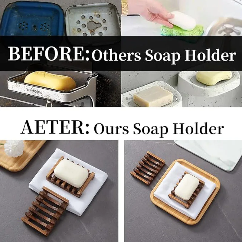 Rtway11 10 Pcs Wooden Soap Dish – Natural Wood Soap Saver Holder With Drain Holes For Bathroom & Shower