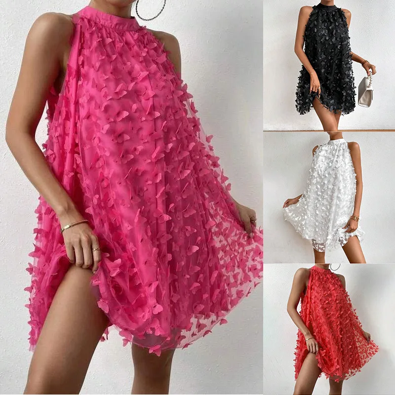 

New Womens Elegant Dress Short Off-shoulder Wedding Party Sexy Night Club Halter Neck Sleeveless Sheath Bodycon Dress Women