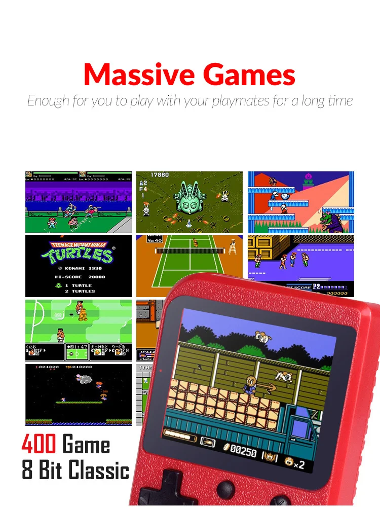 400 IN 1 Retro Video Game Console Handheld Game Player Portable Pocket TV Game Console AV Out Mini Handheld Player for Kids Gift