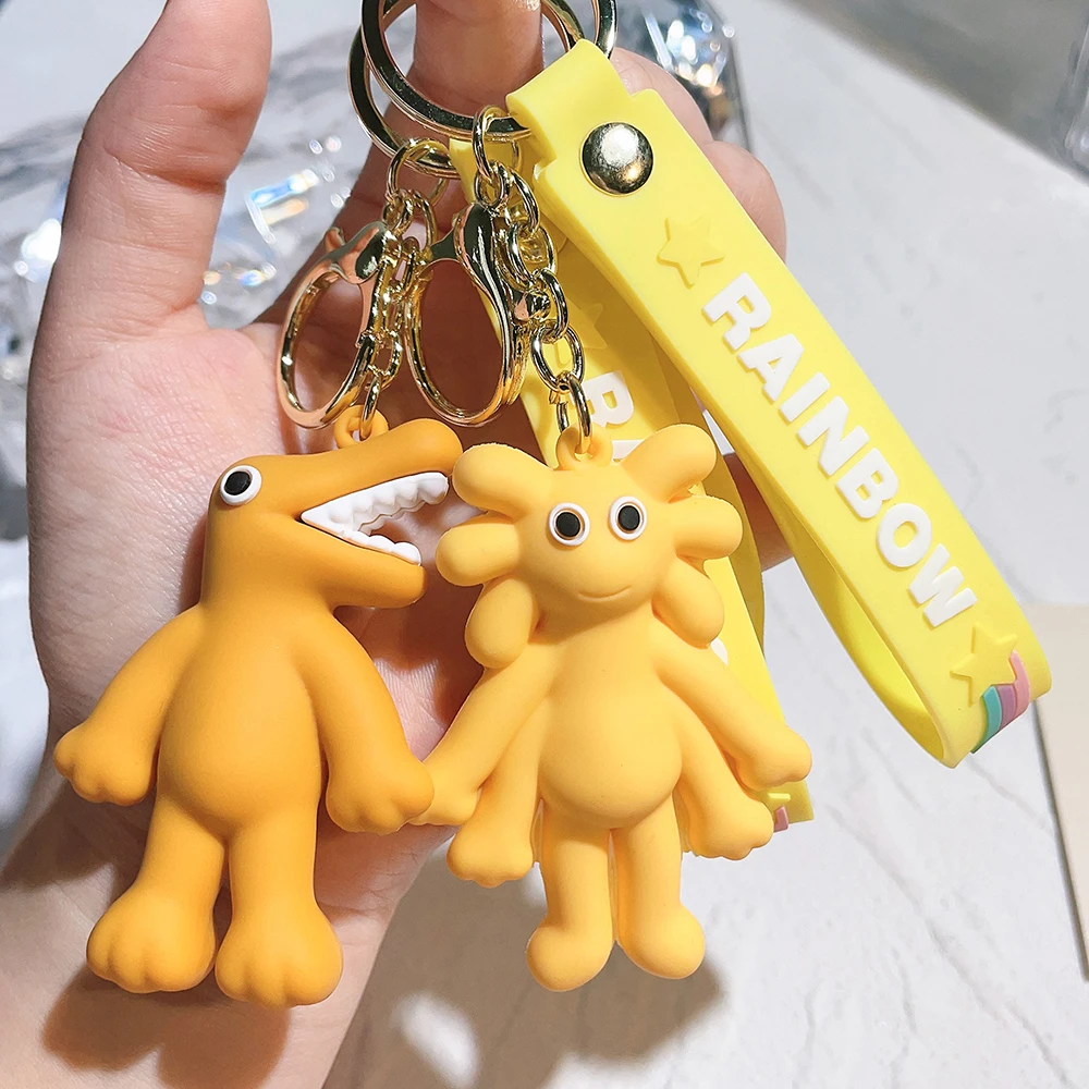 Yellow Rainbow Friends Roblox Keychain Clip Toy