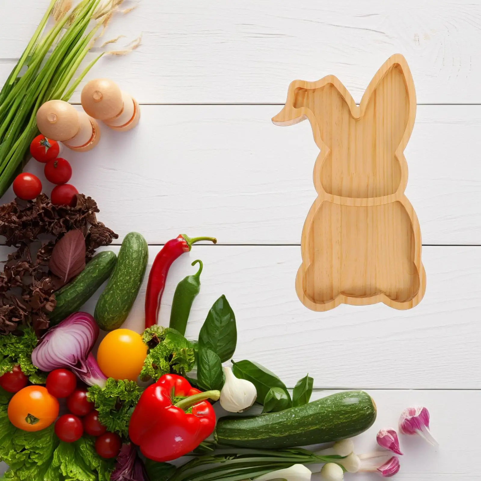 Rabbit Tray Easter Shaped Wooden Food Charcuterie Board Cheese Bunny Serving Child 5