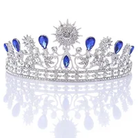 Wedding Prom Bridal Crown Rhinestone Crystal Decor Headband The Decorations Tiara Veil Headgear 1