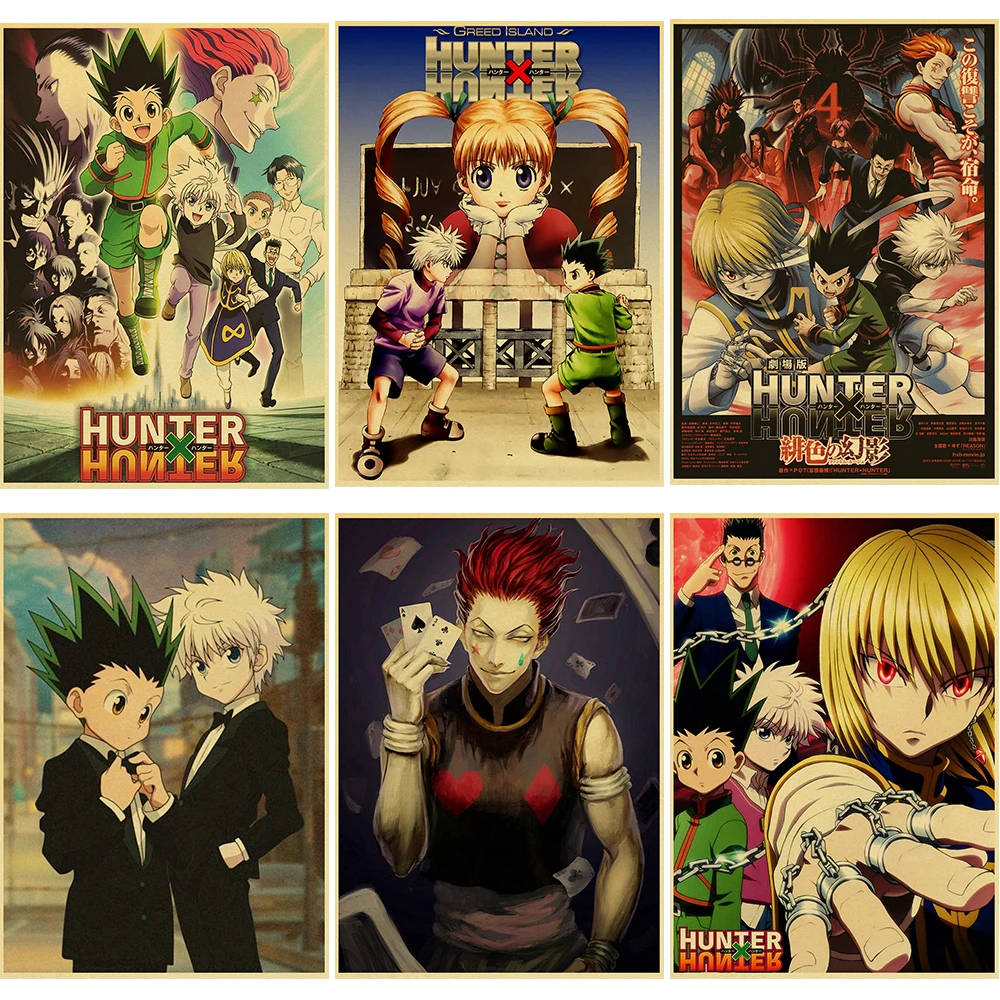 Riapawel Anime Hunter x Hunter Poster, Gon·freecss, Killua Zoldyck,  Kurapika, Illumi Zoldyck Prints Unframed Dormitory Bedroom Wall Decor 