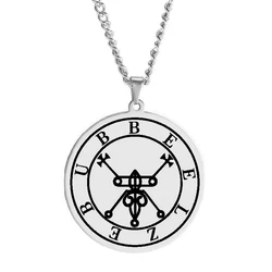 Exquisite Beelzebub Sigil Stainless Steel Pendant Necklace - 60cm (Steel color)
