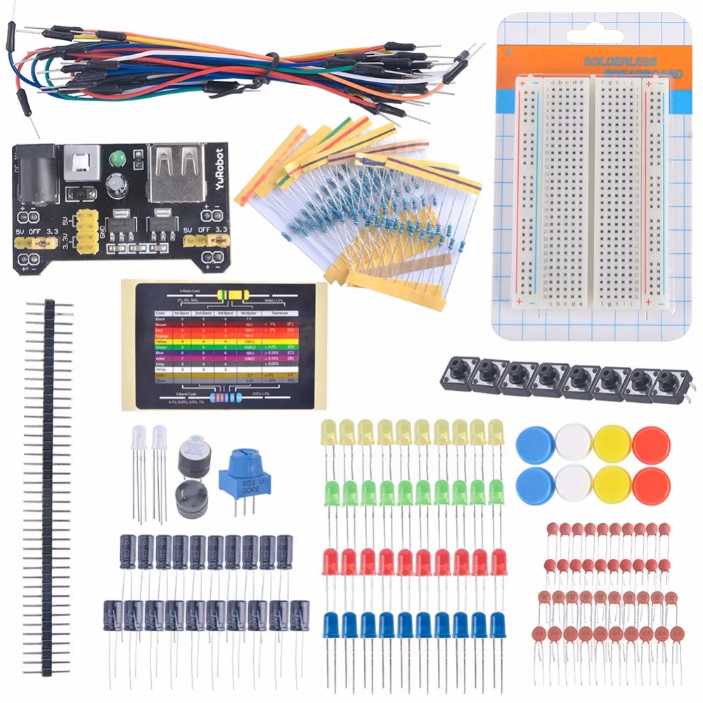 RCmall Electronic Fans Kit Breadboard Cable Resistor Capacitor LED Potentiometer for Arduino FZ0869-DIYmall DIYmall