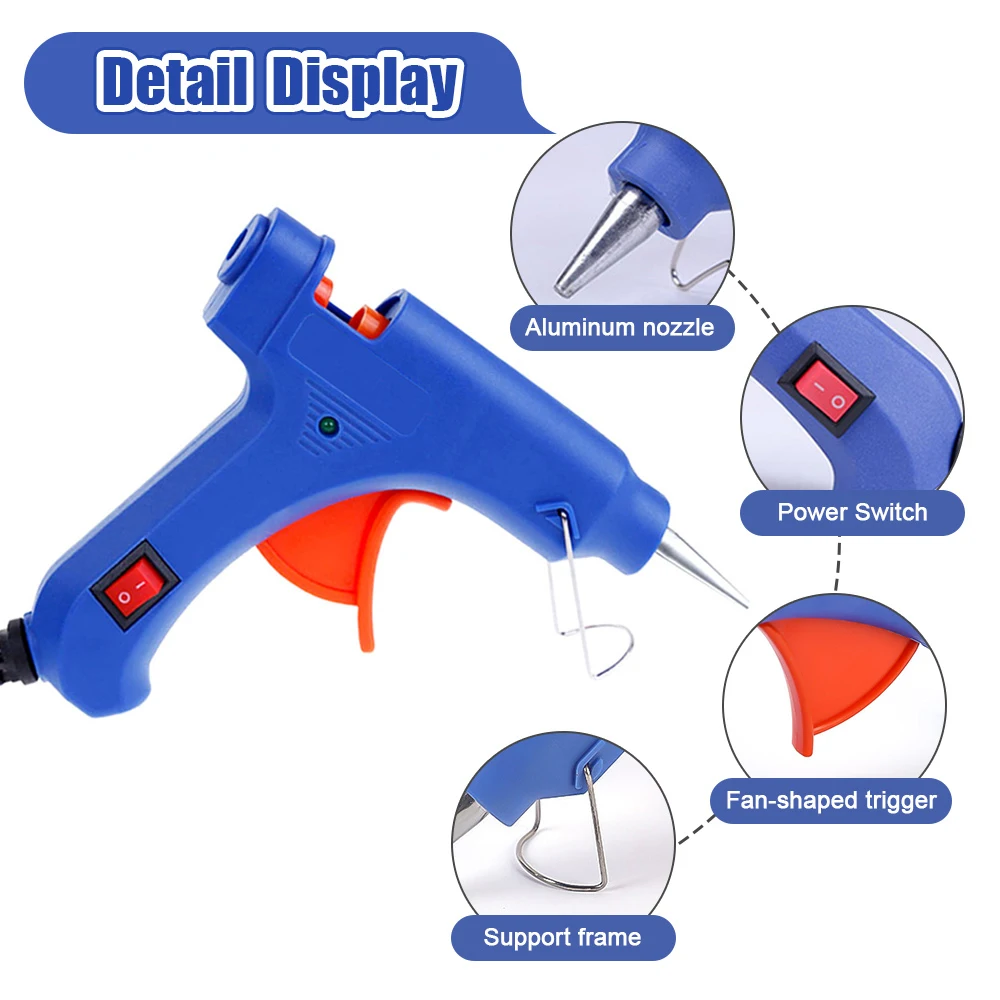 20W Hot Silicone Gun Melt Glue With 7mm Glue Sticks Mini Industrial Guns Household Heat Temperature Thermo for DIY Crafts Arts 3