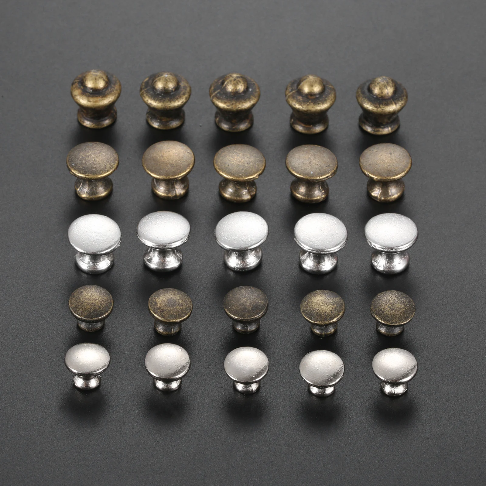 Round Mini Knobs and Screws for Jewelry Chest Box Kitchen Cabinet Cupboard Door Dresser Drawer Bookcase Window Handle Pull 5Pcs furniture knobs