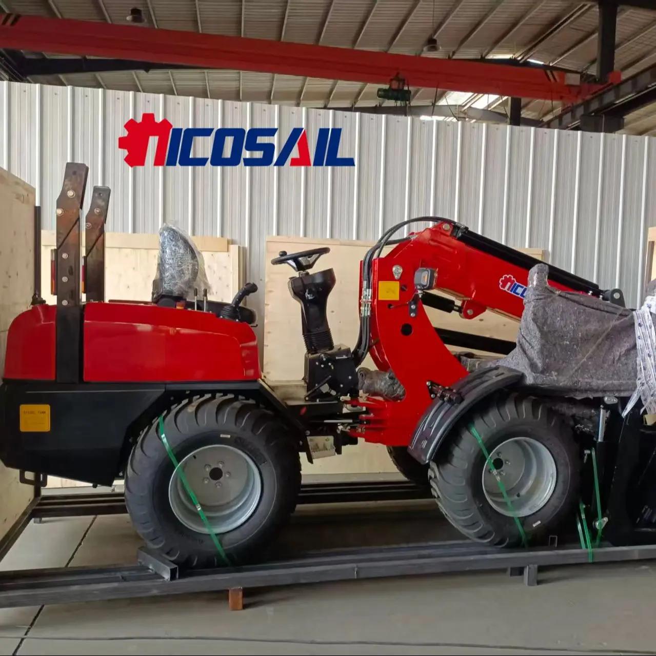 Funktionaler Teleskoparm-Radlader mit EPA-Motor, Dieselgetriebe und Hydraulikpumpe, für den Einsatz im Bauwesen.