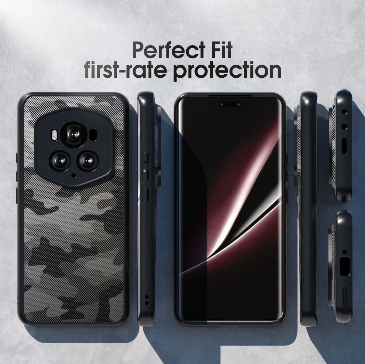 Shockproof Military-Grade Black Camo Phone Case