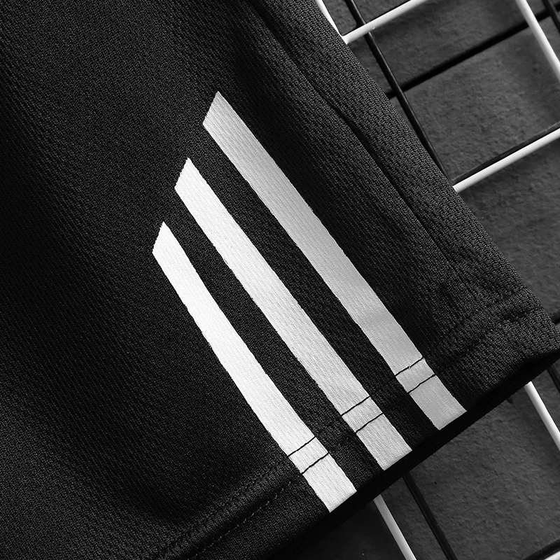 Three bar men's fashionable sports shorts, summer quick drying mesh breathable trend printed outdoor shorts, beach pants 5