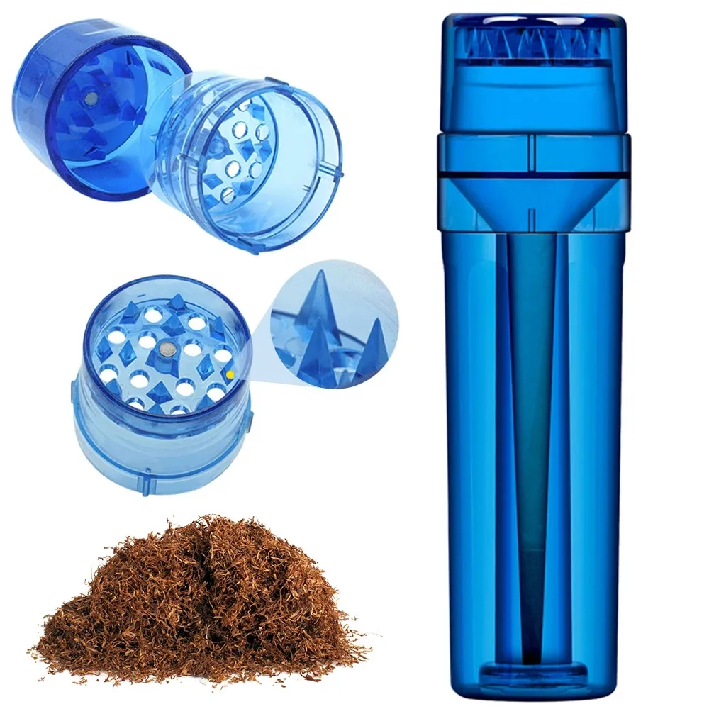 Tobacco Grinder And Cone Cigarette Paper Tubes Filling Machine Portable Plastic Filler Smoking Accessories | Дом и сад