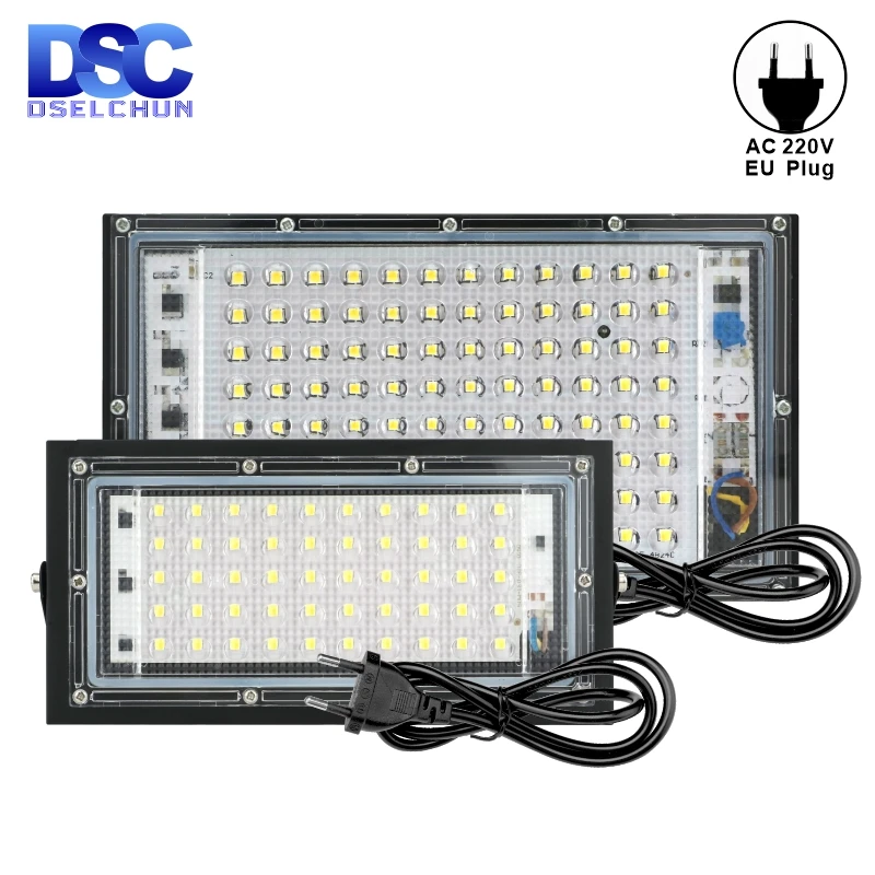 รูปสินค้า ไฟส่องถนน LED 100W กันน้ำ IP65 พร้อมปลั๊ก EU 1 เมตร