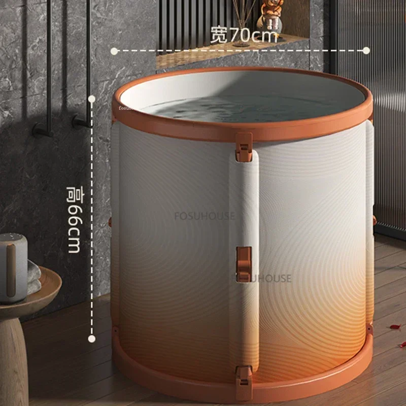 Modern Portable Bathtubs Bathroom Portable Folding Adult Bath Steaming Automatic Heating Winter Household Bathroom Bathtub