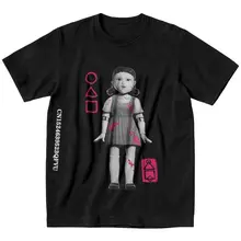 

Squid Game Tshirts Men Pure Cotton Tshirt Graphic Tees Emo Clothes Red Light Green Light T Shirt Men Fitted Clothing