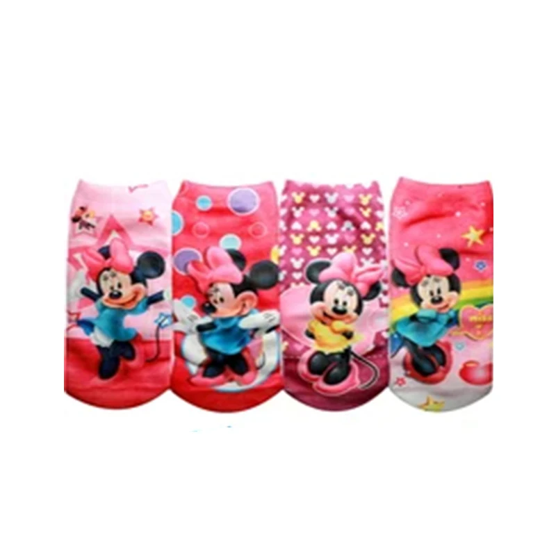 1 pair Disney Frozen Cartoon Minnie Elsa Cotton Socks Short Socks Children Girls Princess Socks Christmas Birthday Gifts 6