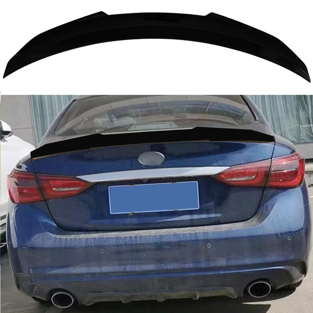 

Для 2014-2018 Infiniti Q50 PSM стиль задний спойлер глянцевый черный вид
