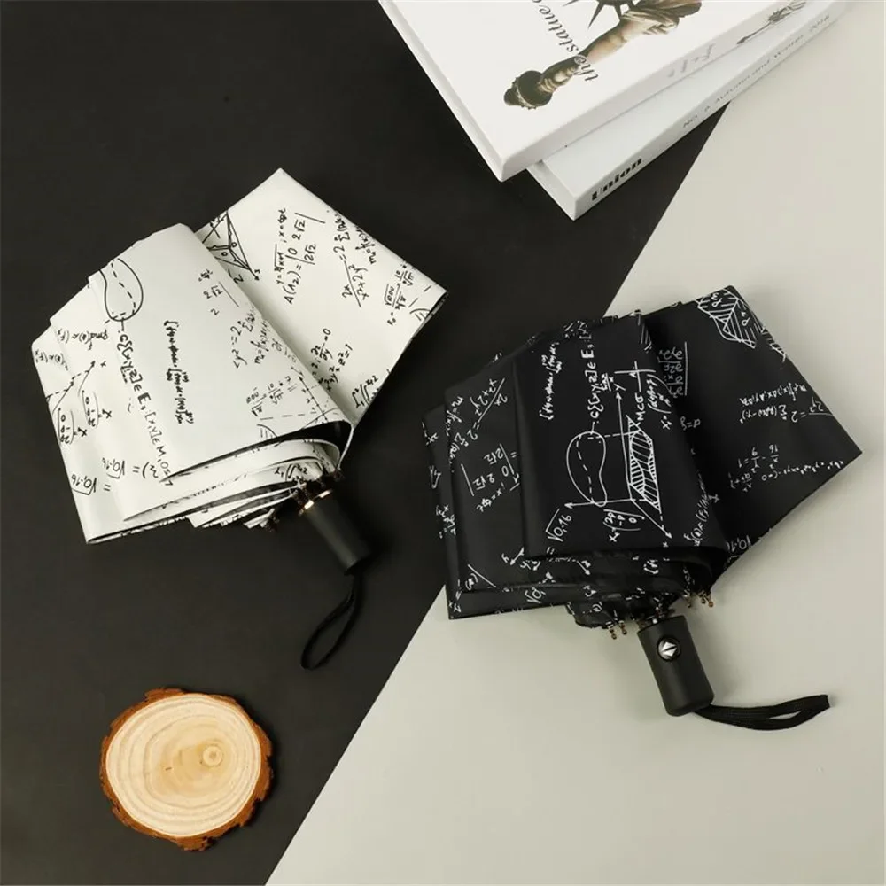 Folding Sun Umbrellas Automatic Umbrella Portable Student Mathematics Umbrella Travel Anti-UV Parasol Gifts For Friends Design