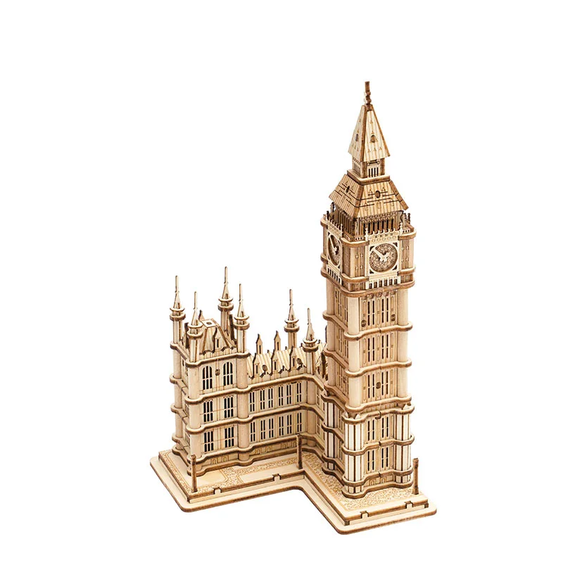 Robotime 3D Puzzle In Legno Gioco Big Ben,Tower Bridge Per Bambini Regalo Per Adulti Fai Da Te Con Luce