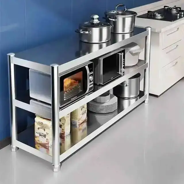 ตู้เก็บของในครัว สแตนเลส ใหม่ โต๊ะทำงานในครัว เตาในครัว ชั้นวางของหลายชั้น เฟอร์นิเจอร์ครัว M Kitchen 3