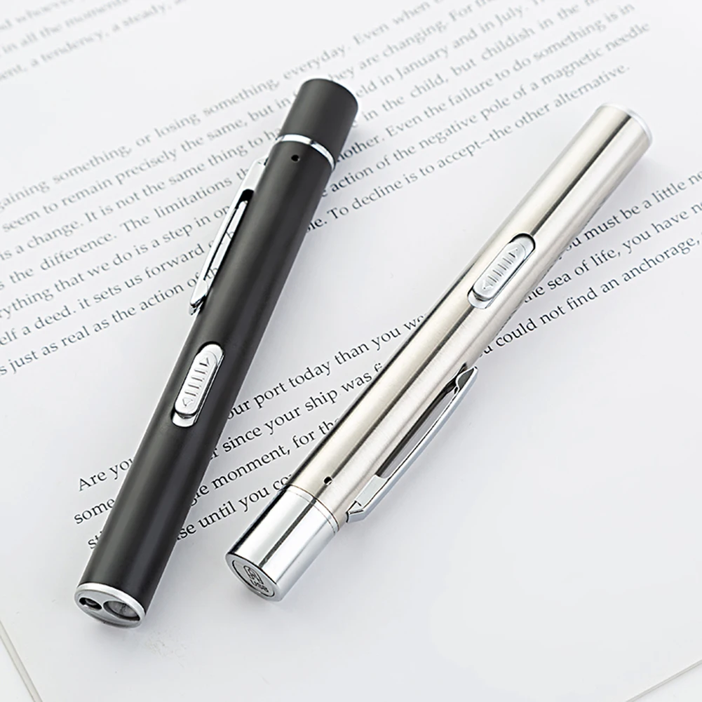 Medical Flashlight USB Rechargeable Nursing Handy Pen Light Mini LED Torch Lamp With Stainless Steel Clip Pocket Led Flashlight