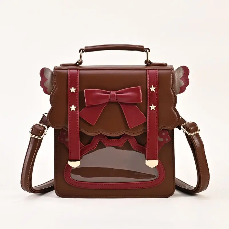 

Japanese Cute Bow Aesthetic Transparent Lolita Shoulder Bag Jk Uniform Preppy Girl School Bag Kawaii Women Purses and Handbgs