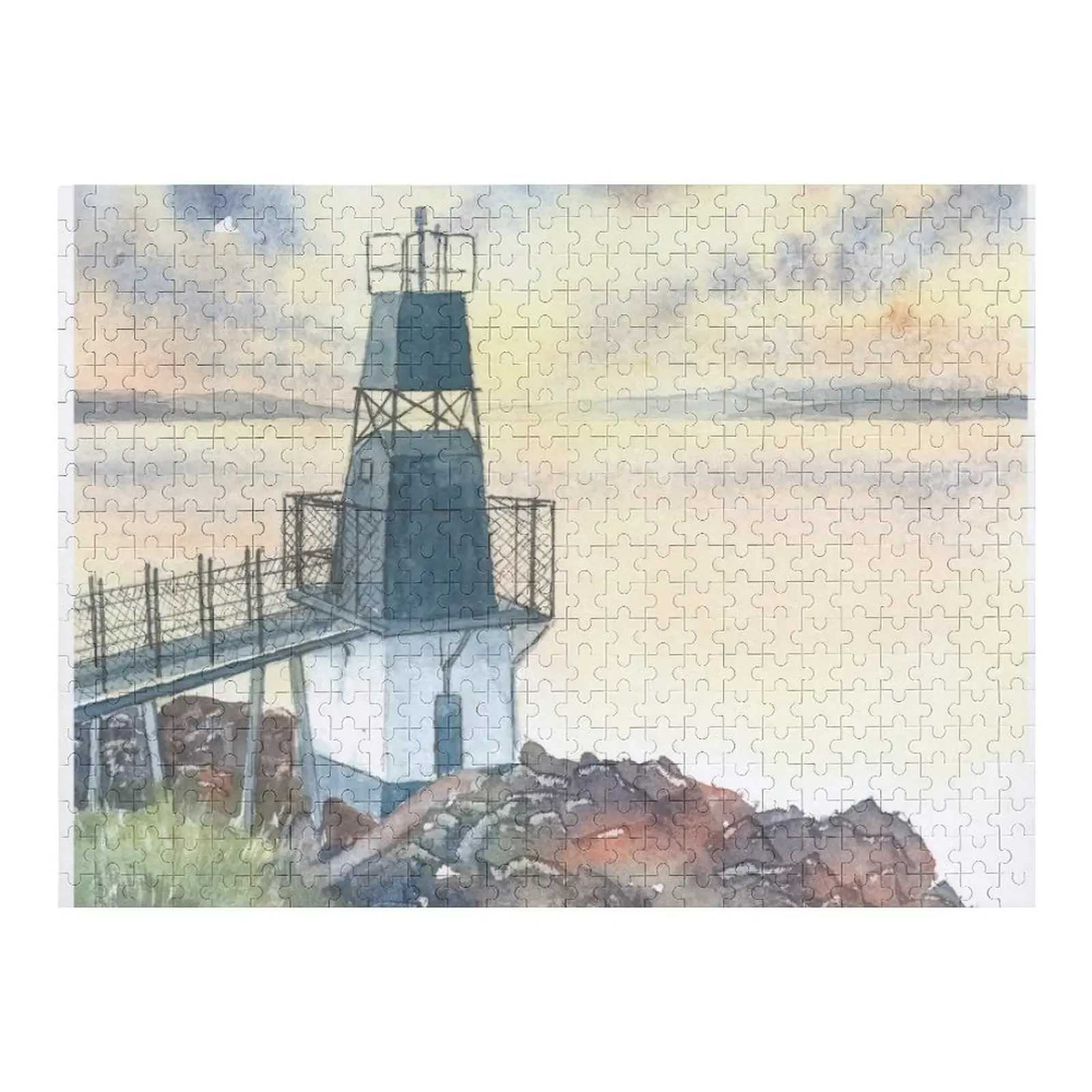 Battery Point Portishead 3 Jigsaw Puzzle Wooden Compositions For Children With Personalized Photo Puzzle