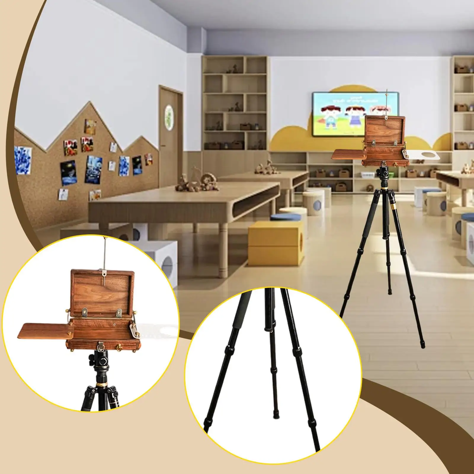 Wooden Pochade Box Easel Set 4