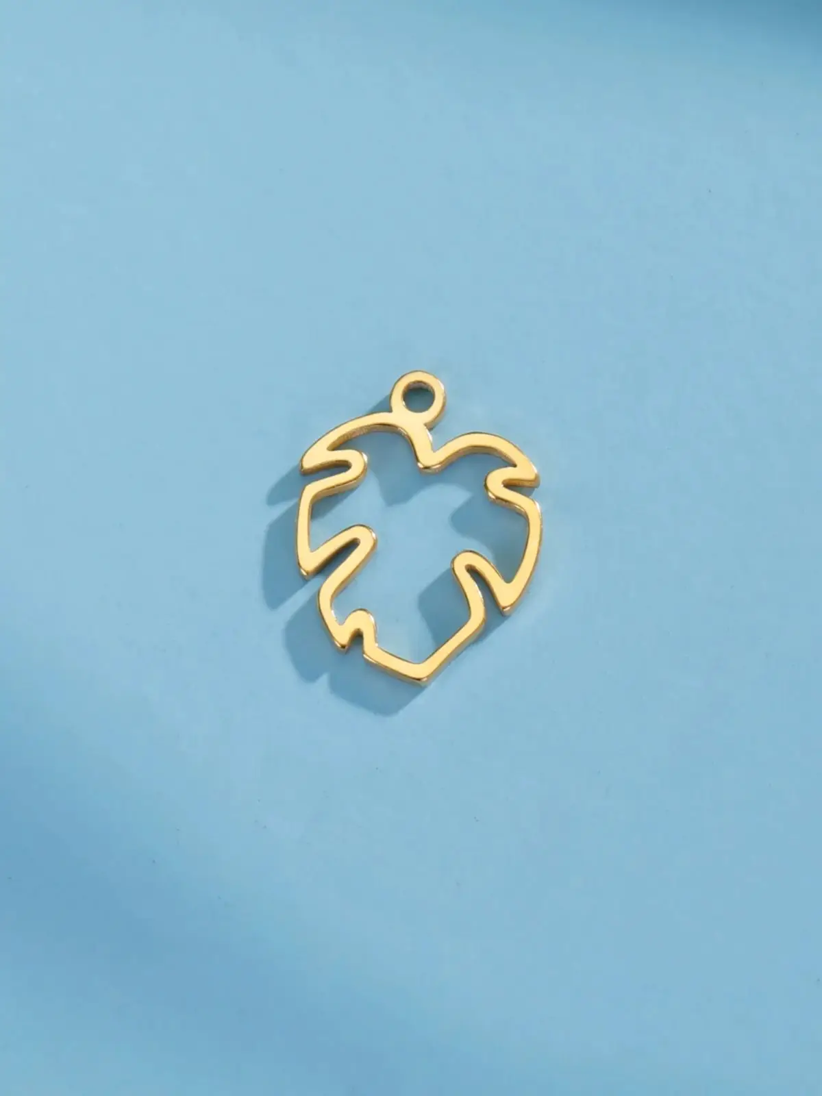 5 stücke Charme Zubehör Edelstahl Hohl blatt Anhänger Schmuck für Damen Geschenk DIY Handwerk Geschenk Großhandel – Detail 5
