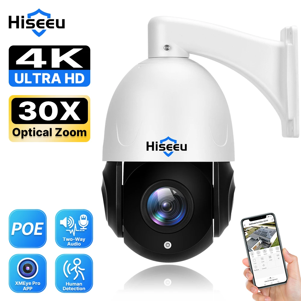 30X Zoom 5Mp Poe Camera 4K 8Mp Hd Ptz Ip Poe Telecamera Di Sorveglianza Di Sicurezza Cctv Two Way Audio Record Impermeabile Outdoor Xmeye Pro