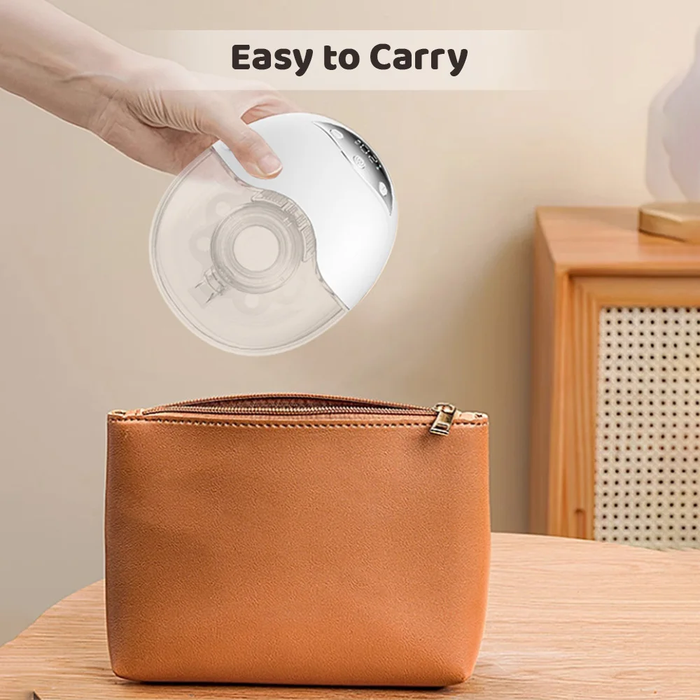 Wearable Breast Pump Hands Free Electric Breast Pump for Breastfeeding 4 Modes 12 Suction Level Low Noise Built-in Battery