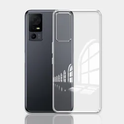 Clear Silicone Soft TPU Shockproof Phone Case - Transparent Protective Cover for TCL 40 T T608DL (Clear)