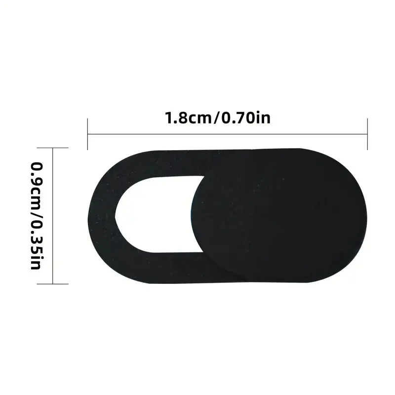 Sleek Black Privacy Slider - 5-Pack ABS Webcam Covers with One-Touch Button