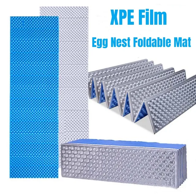 Sűrítsen Alumínium Membrán Összecsukható Kemping Matrac Nedvességálló Alvó Párna Könnyű Ixpe Hab Szőnyeg Tengerparti Utazás